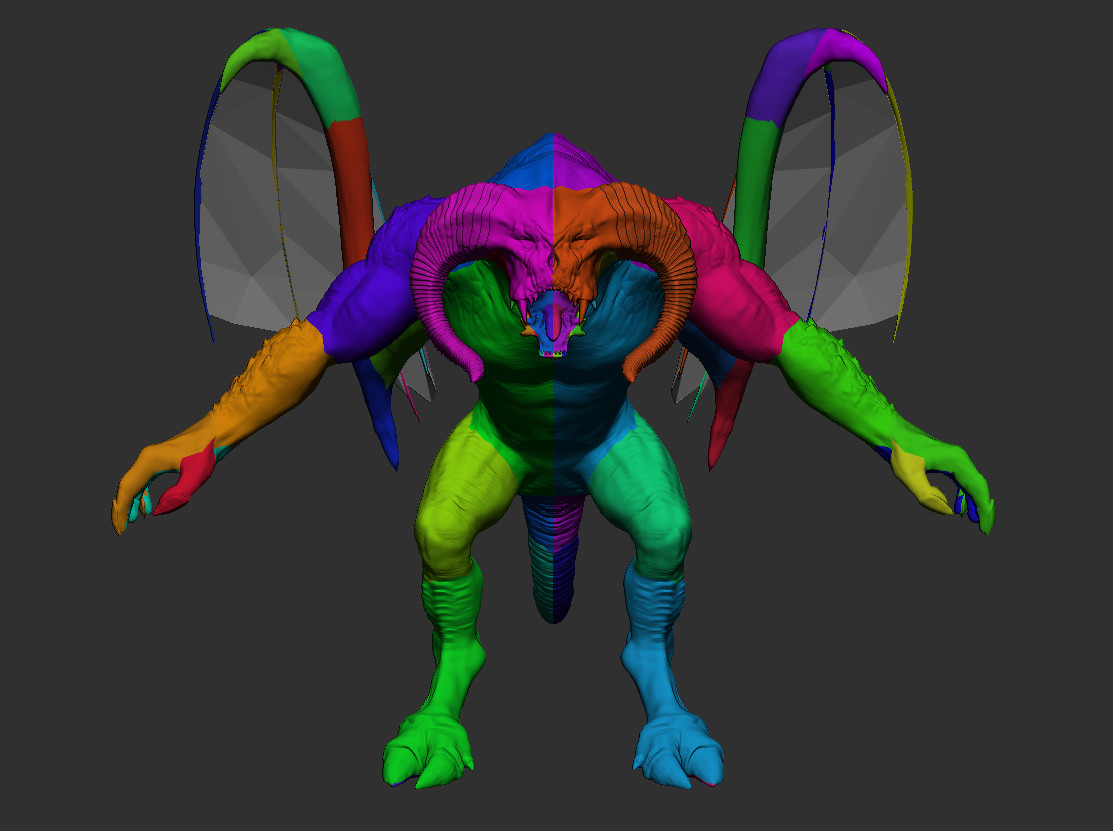 Balrog dragon with flames Low-poly 3D model_9