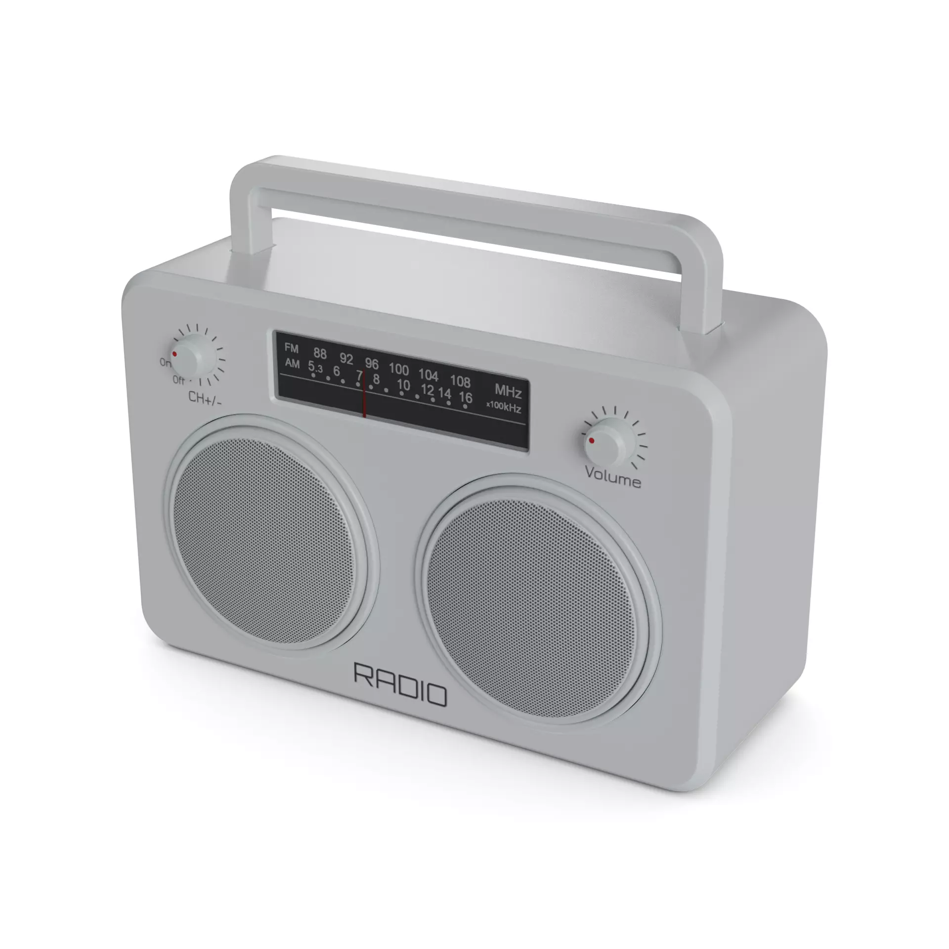 Radio Low-poly 3D model_0