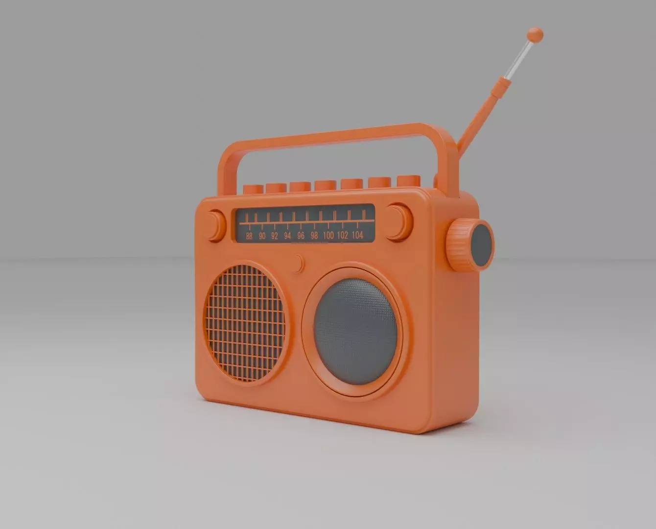 Radio Low-poly 3D model_0