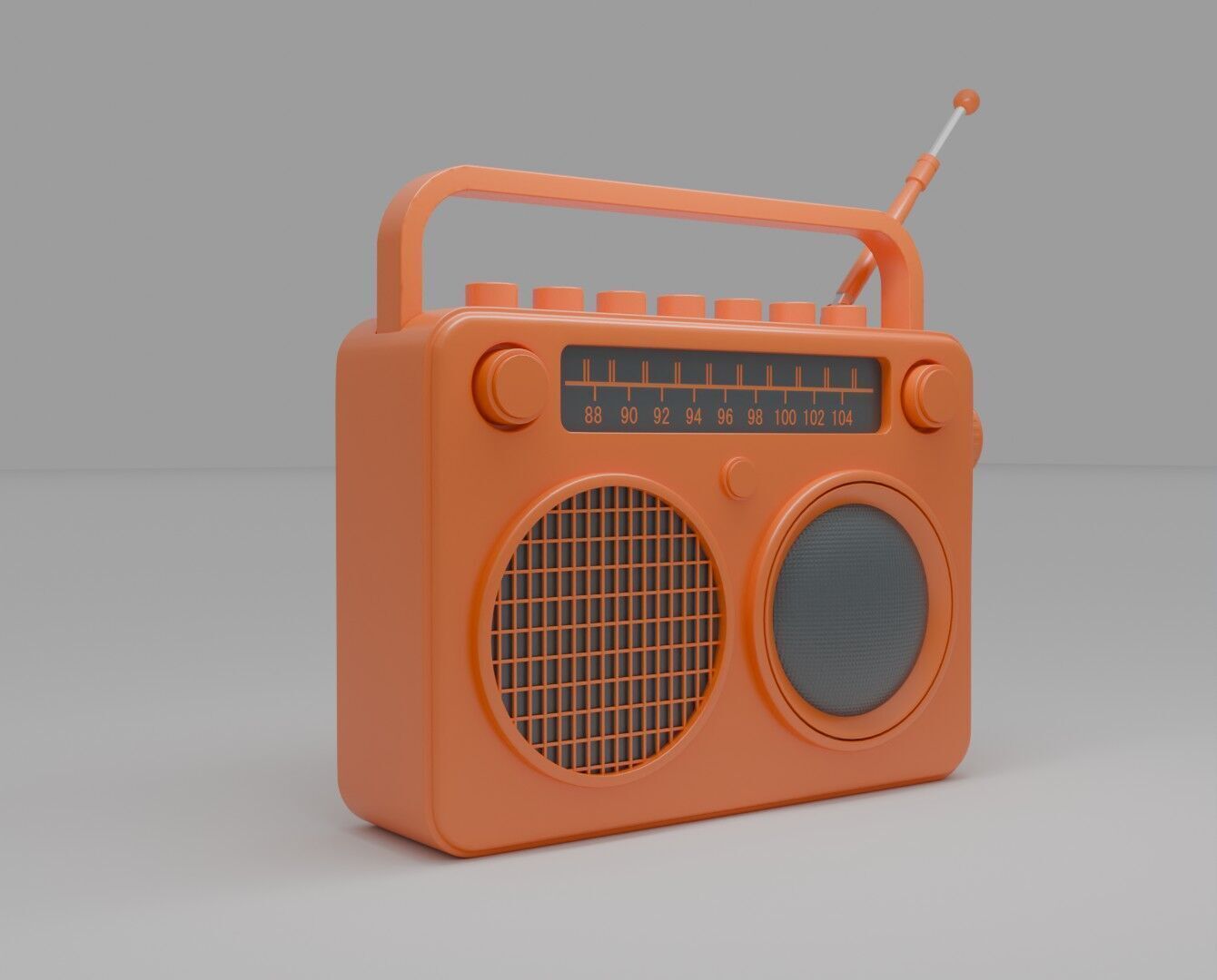Radio Low-poly 3D model_3