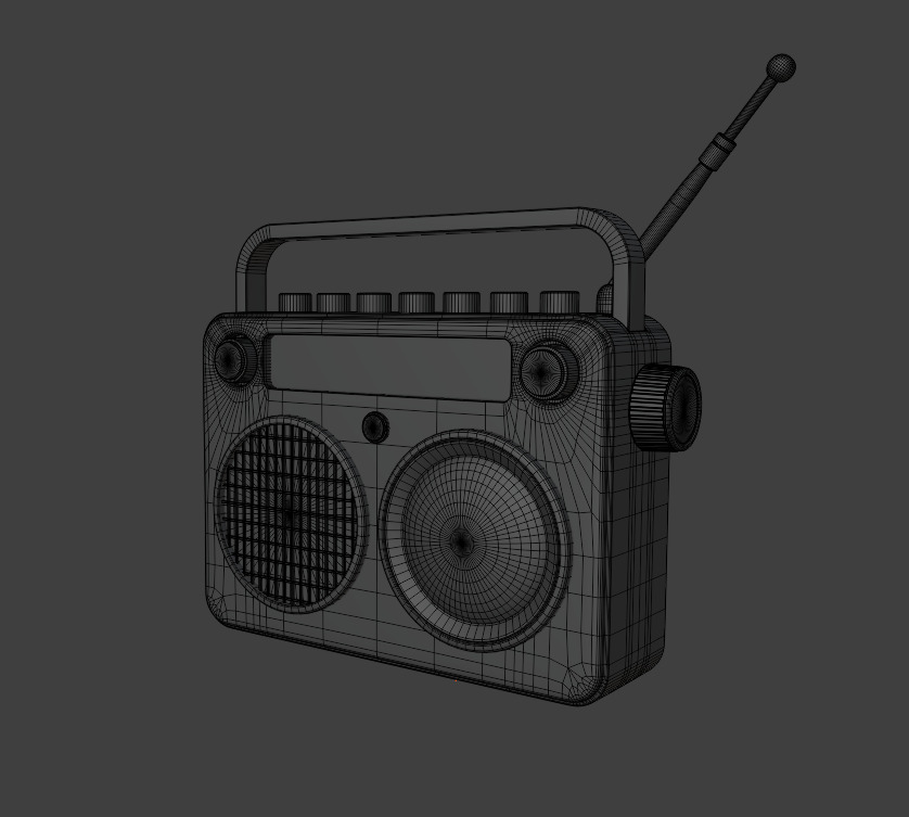 Radio Low-poly 3D model_12