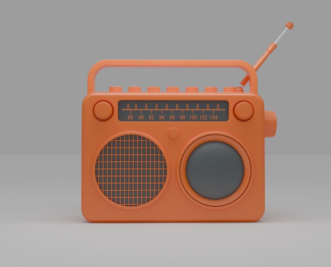 Radio Low-poly 3D model_2