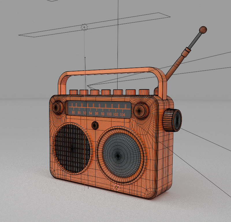 Radio Low-poly 3D model_11