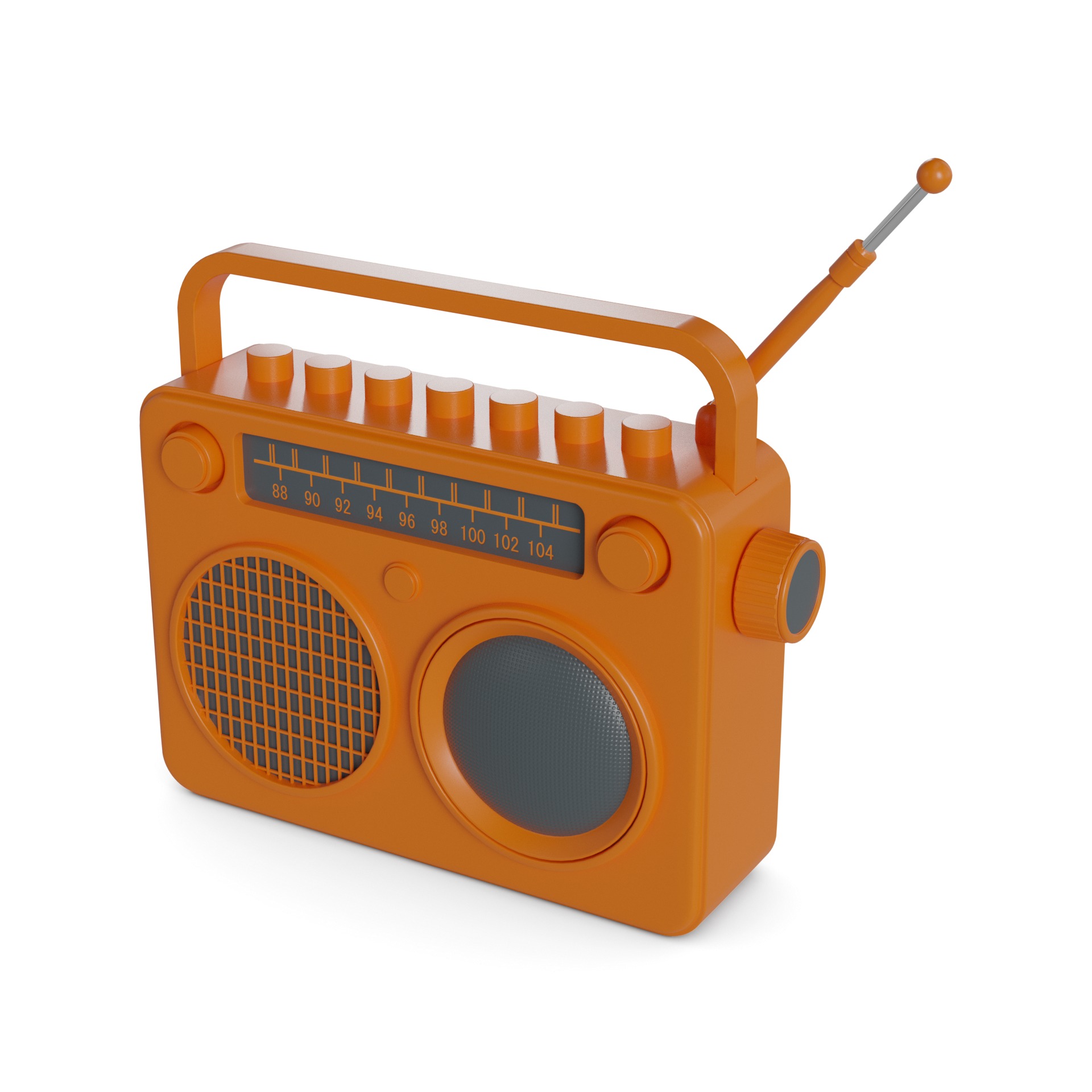 Radio Low-poly 3D model_15