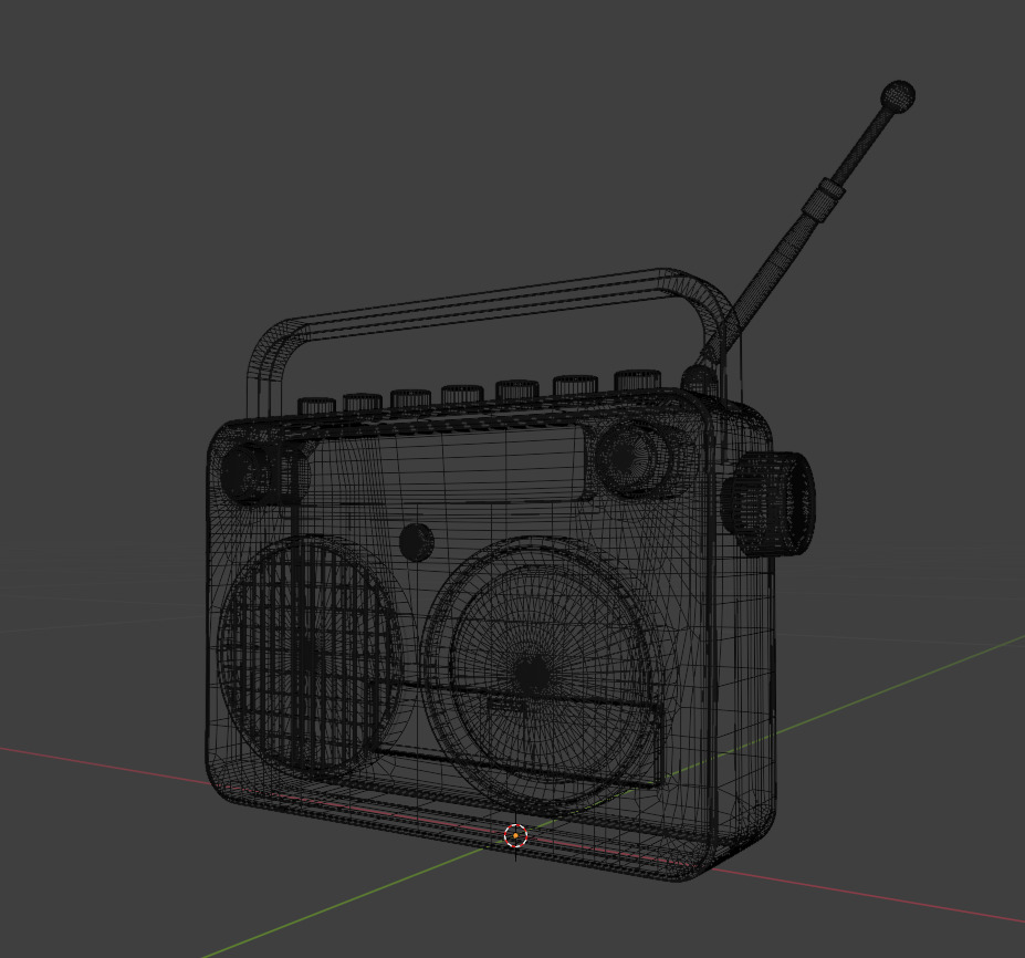 Radio Low-poly 3D model_13
