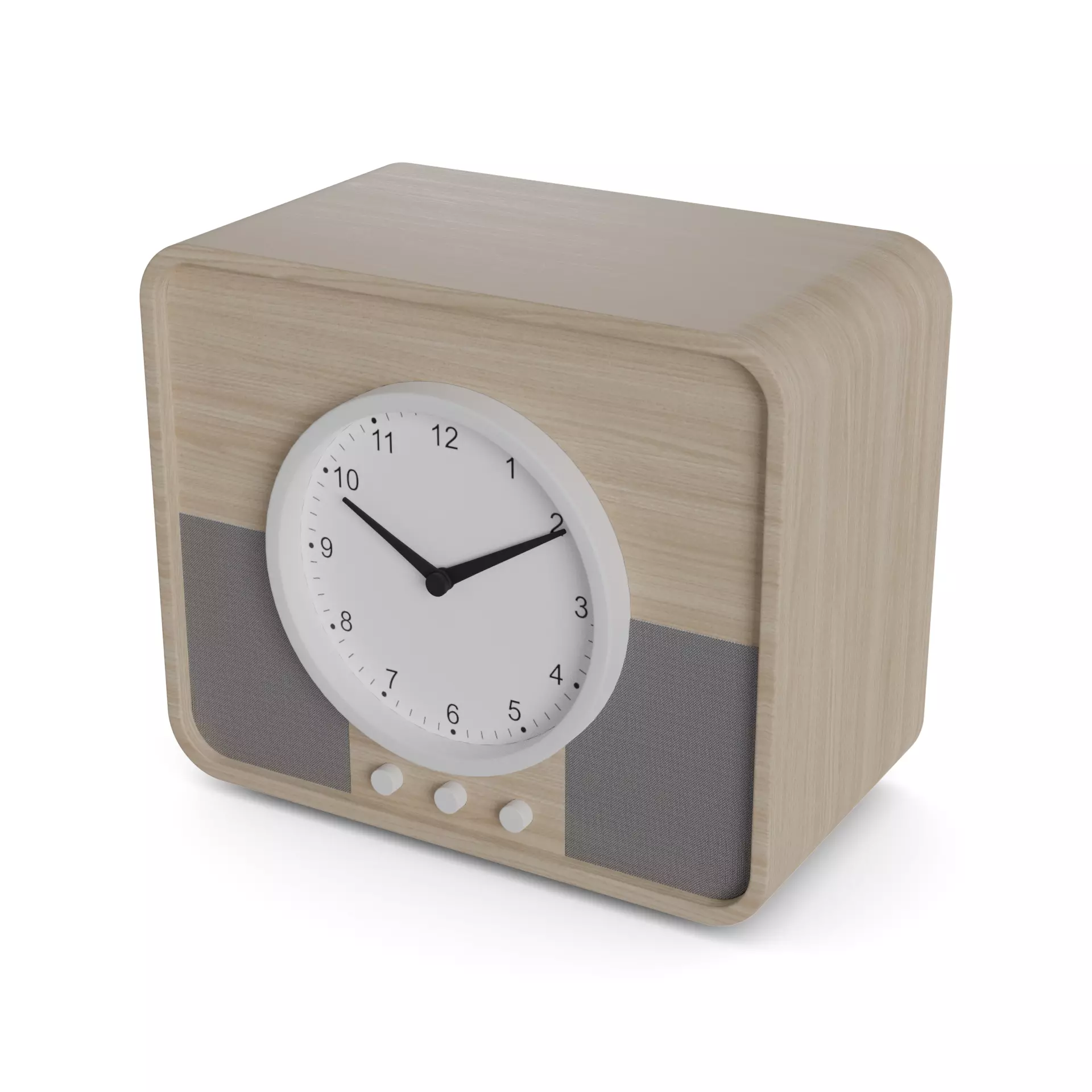 Clock Radio Low-poly 3D model_0