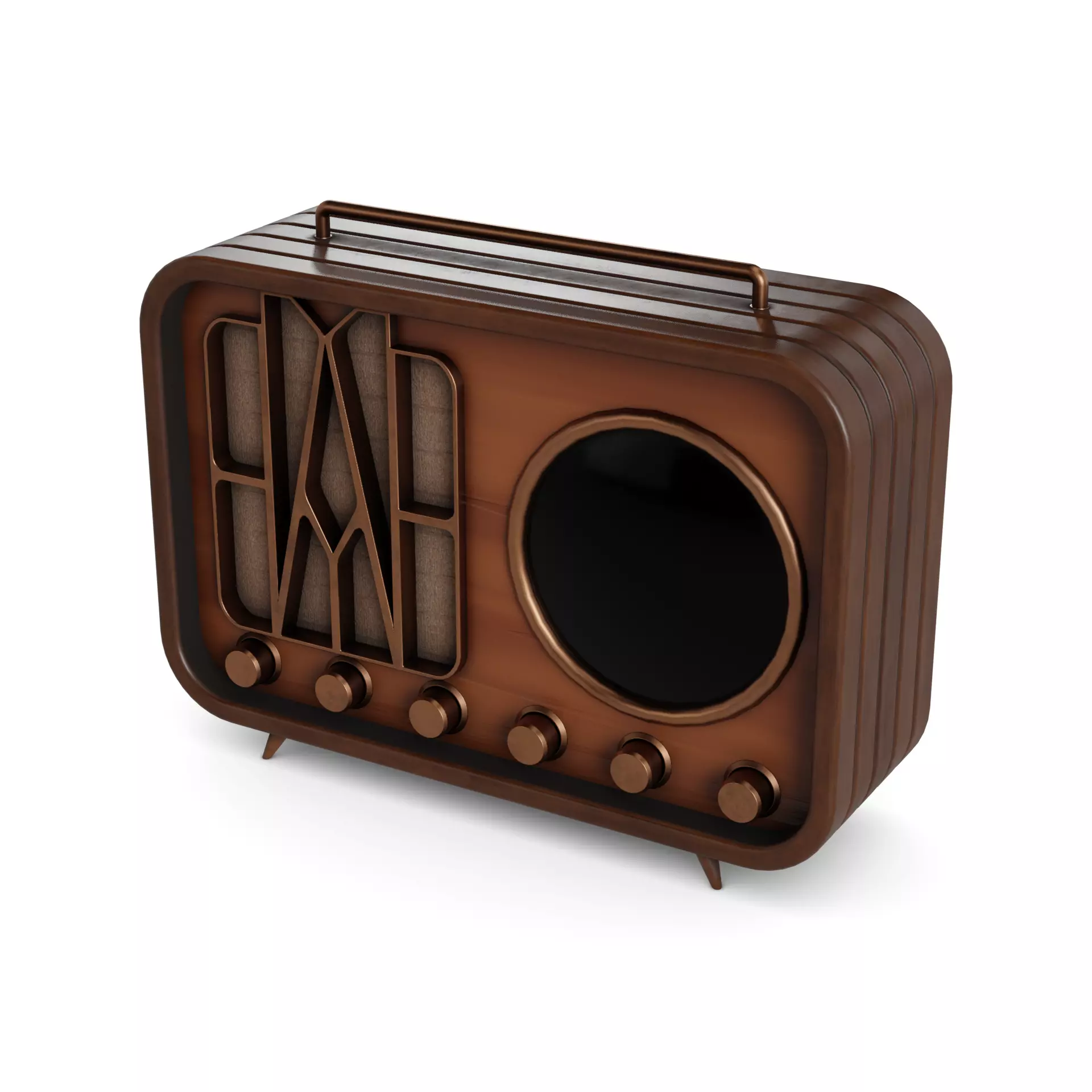 Clock Radio Low-poly 3D model_0