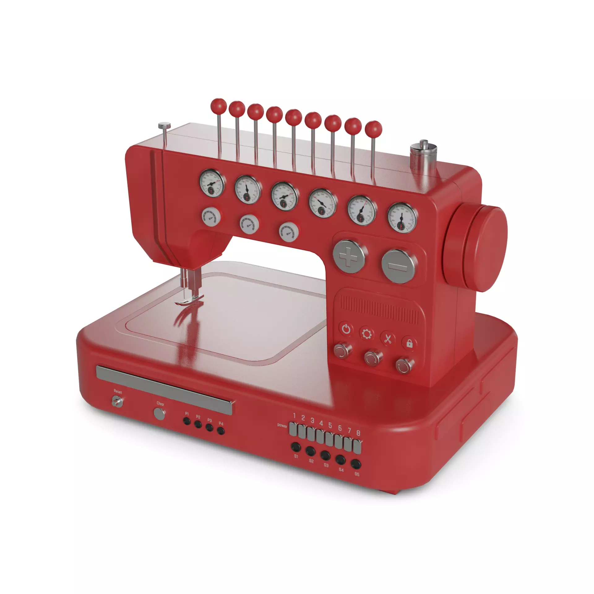 Overlock and Coverstitch Low-poly 3D model_0