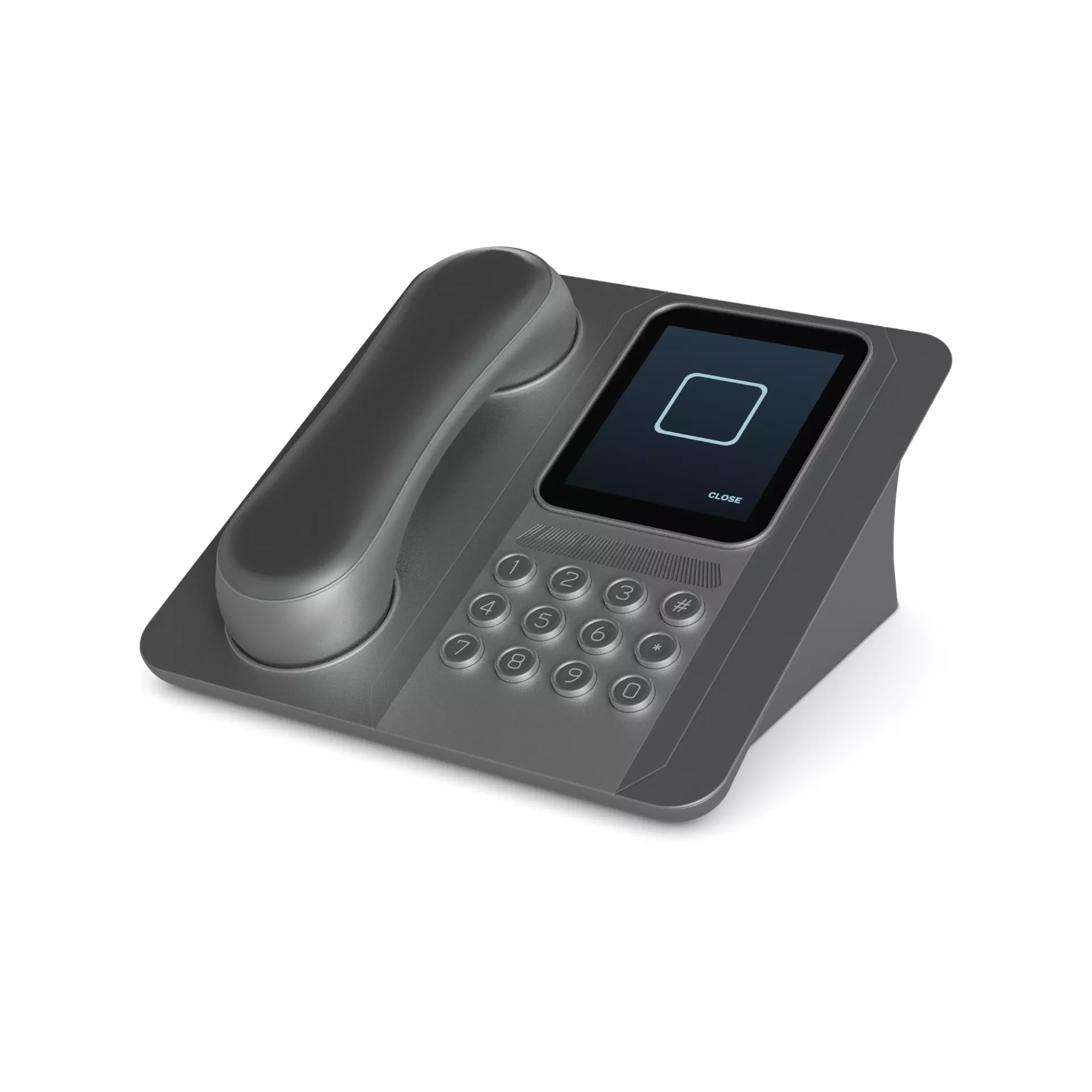 Landline telephone Low-poly 3D model_0