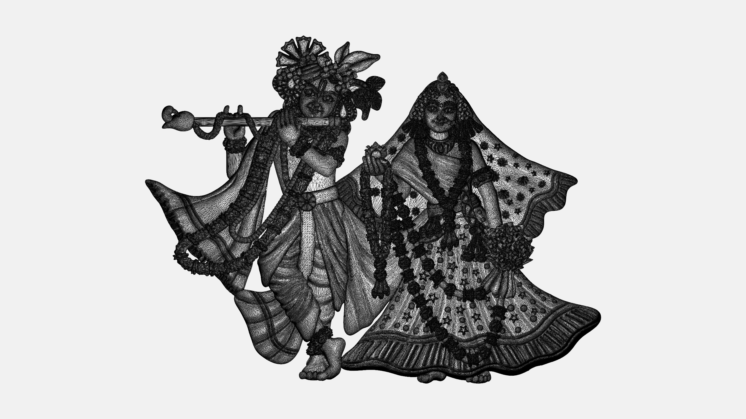 Iskcon Radhakrishna file 3D print model_9