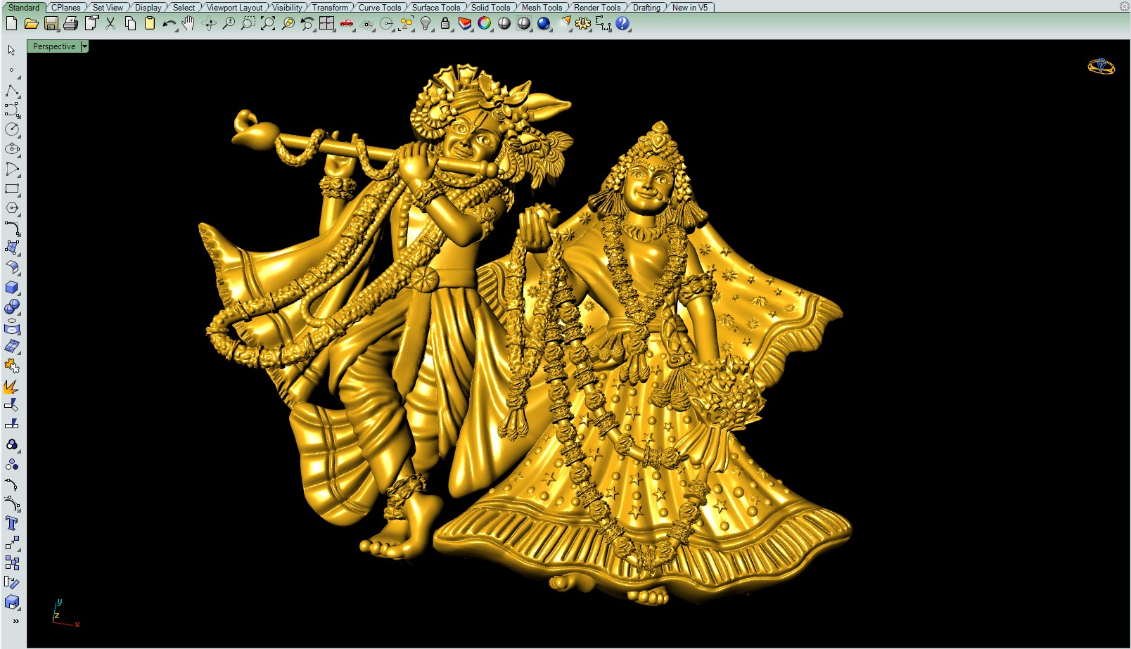 Iskcon Radhakrishna file 3D print model_3