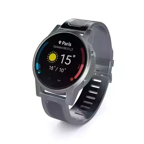 Sport watch Low-poly 3D model