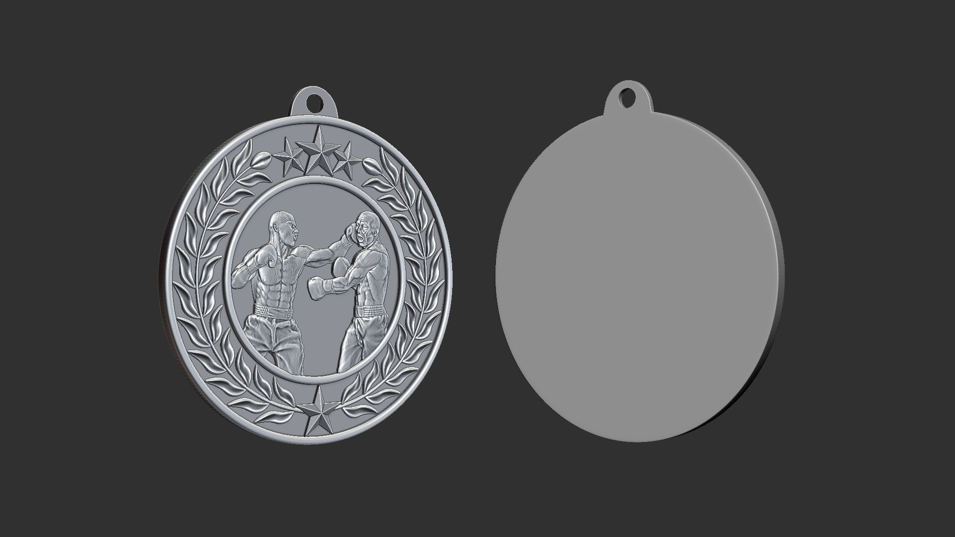 Boxing Medal 3D print model_9