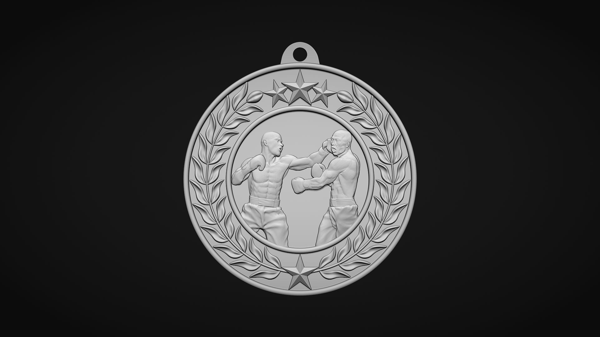 Boxing Medal 3D print model_1