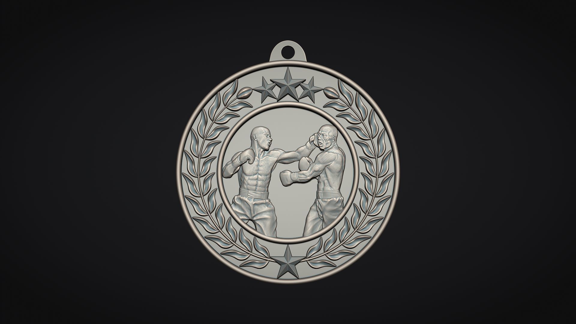 Boxing Medal 3D print model_2