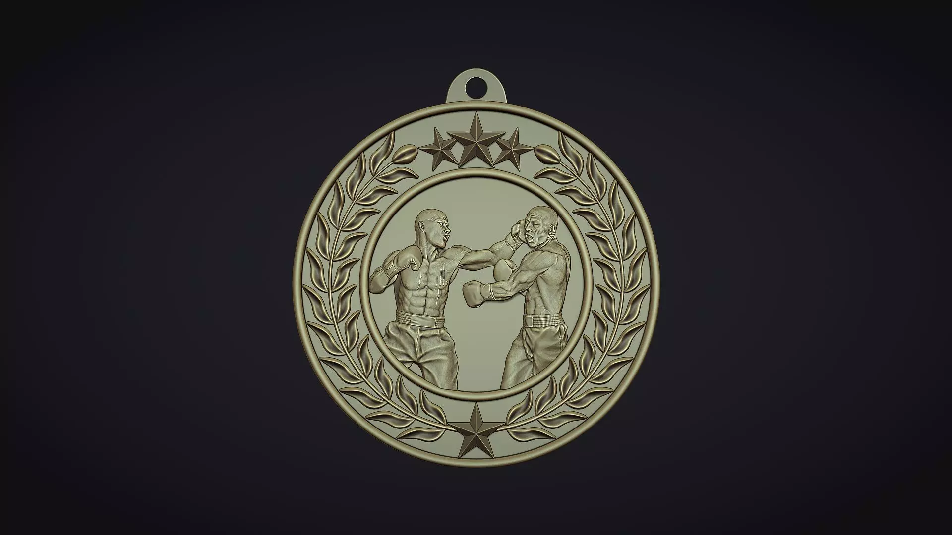 Boxing Medal 3D print model_0