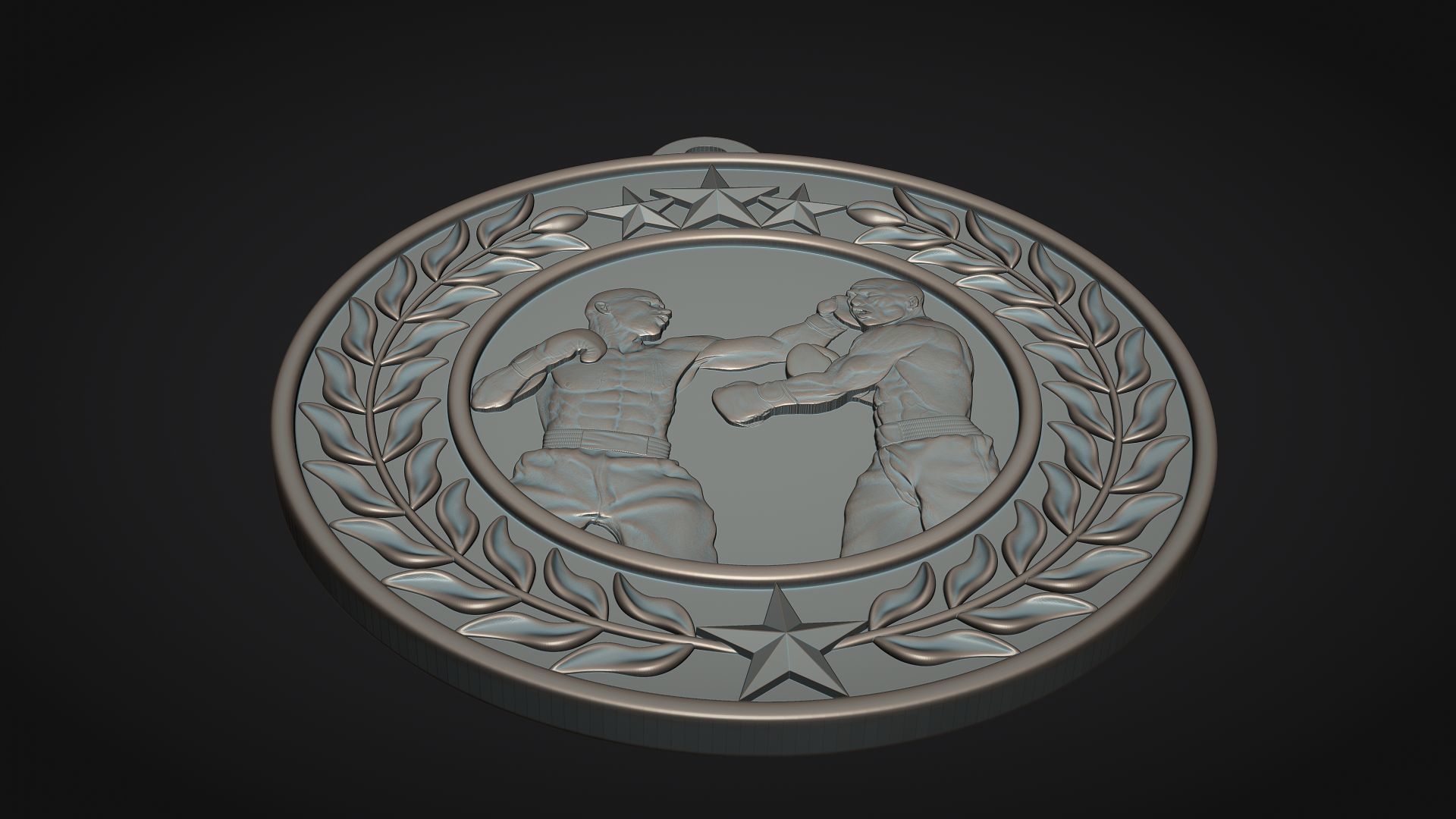 Boxing Medal 3D print model_5