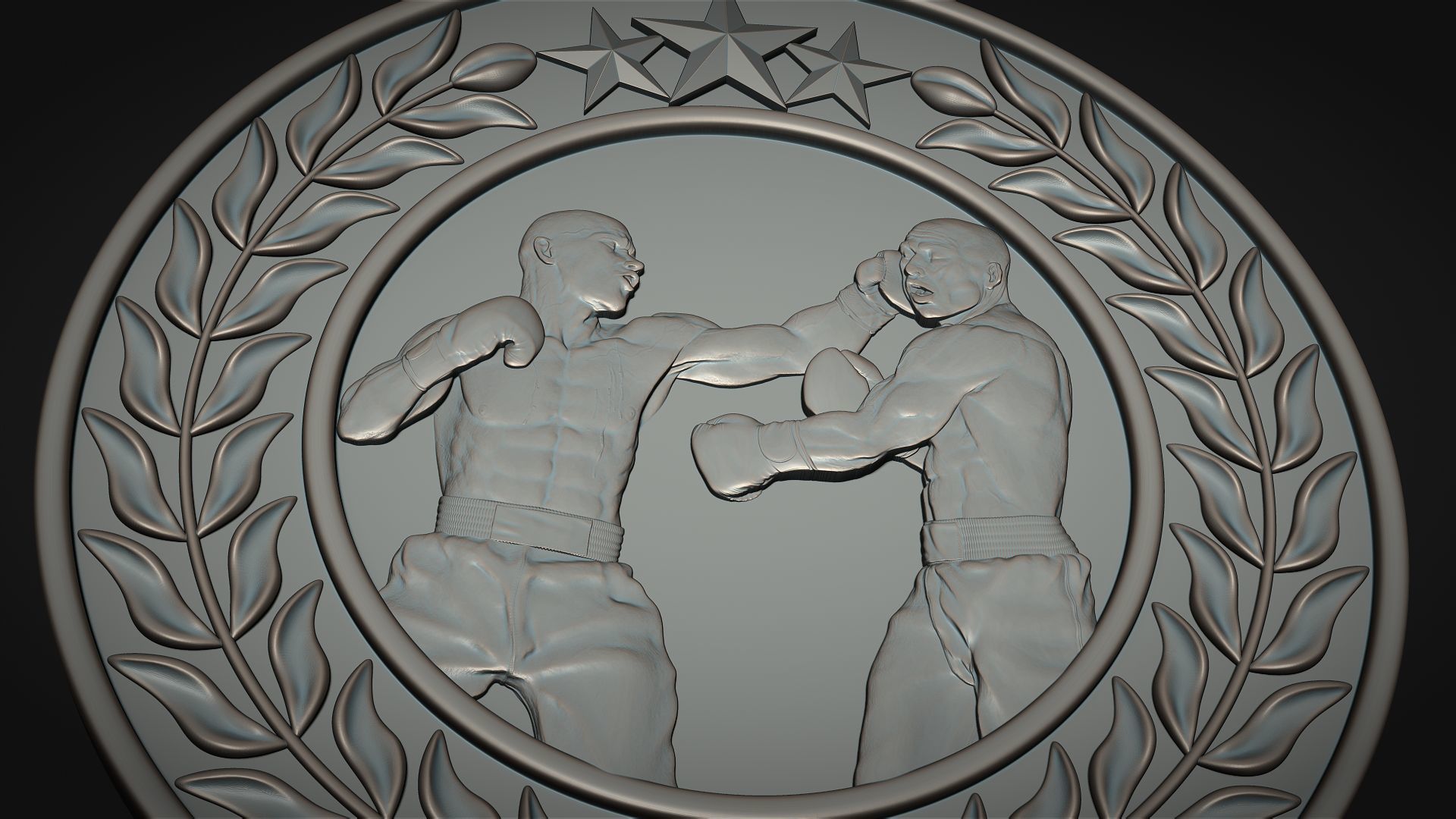 Boxing Medal 3D print model_6