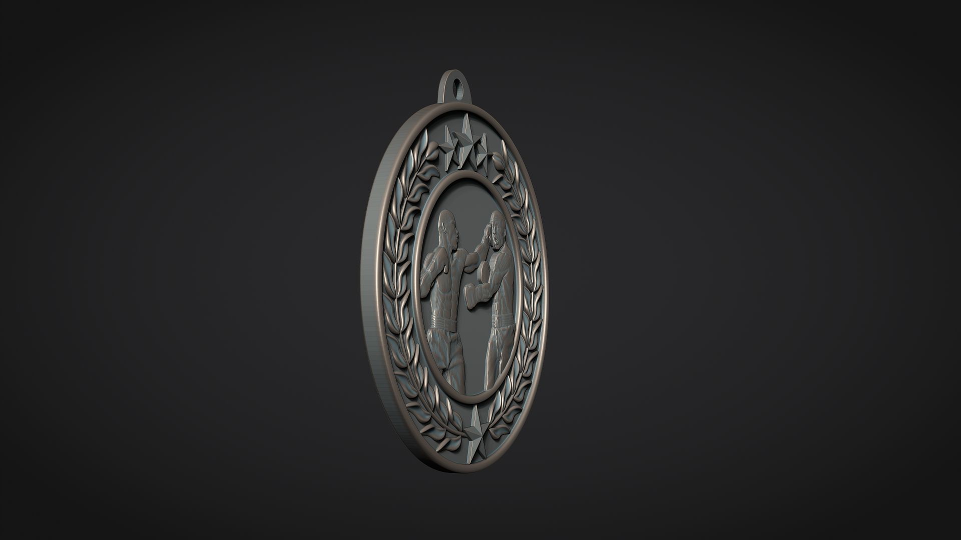 Boxing Medal 3D print model_4