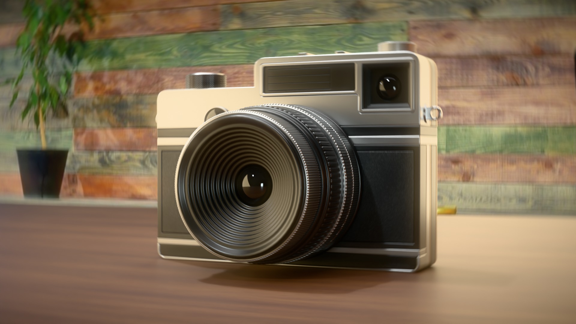 Instant camera model Low-poly 3D model_14
