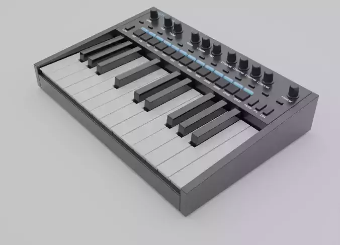 MIDI Keyboard Low-poly 3D model