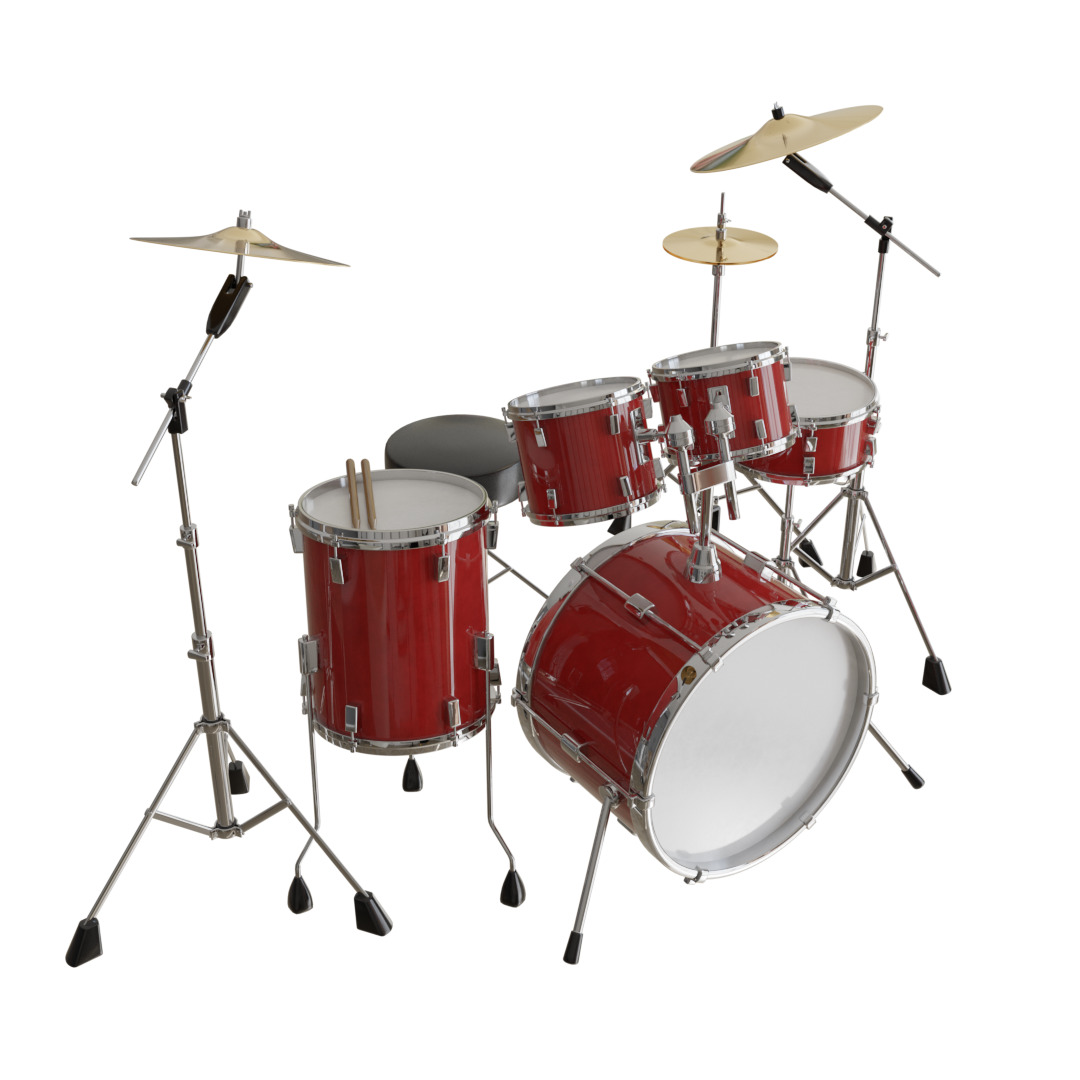 Drums set 3D model_1