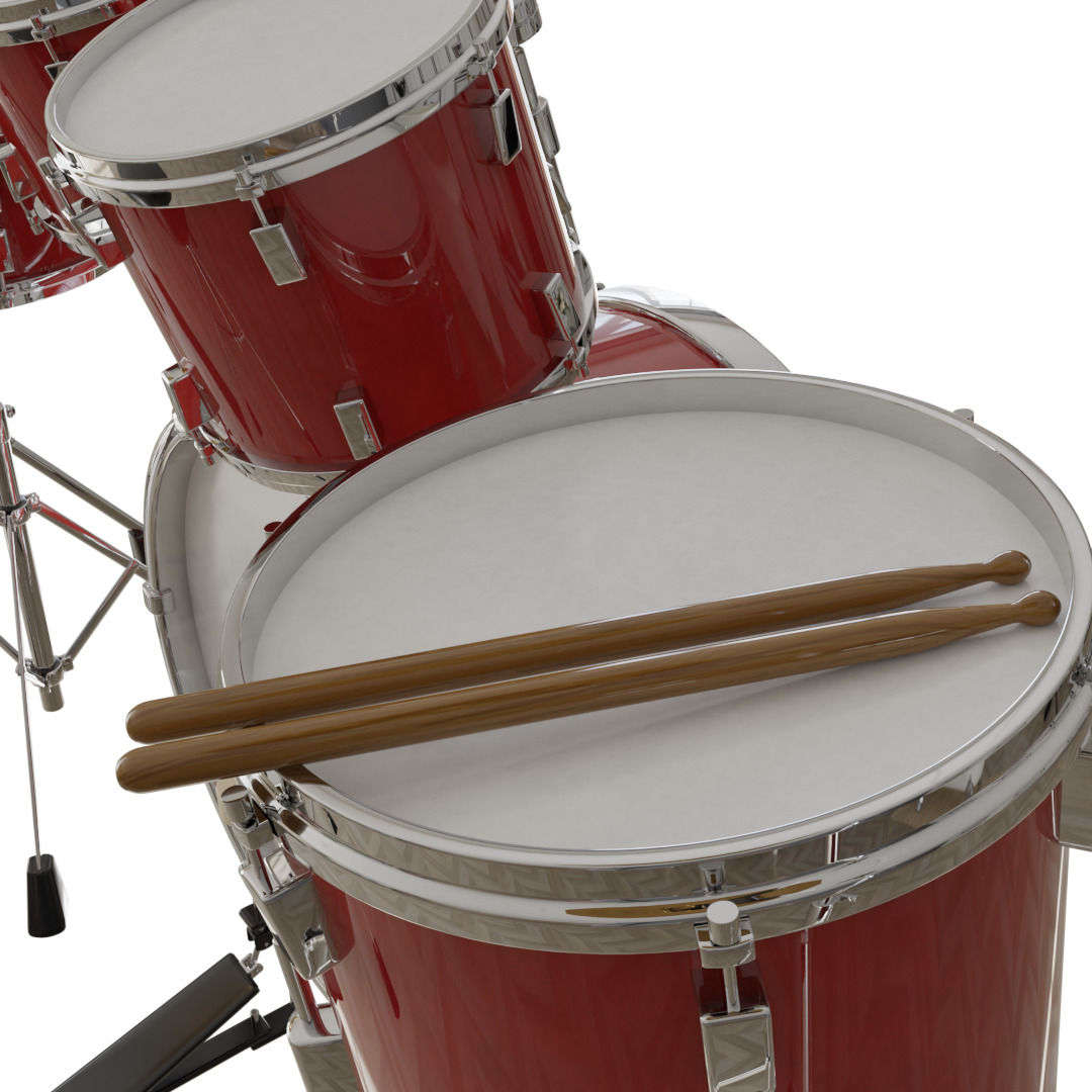 Drums set 3D model_3