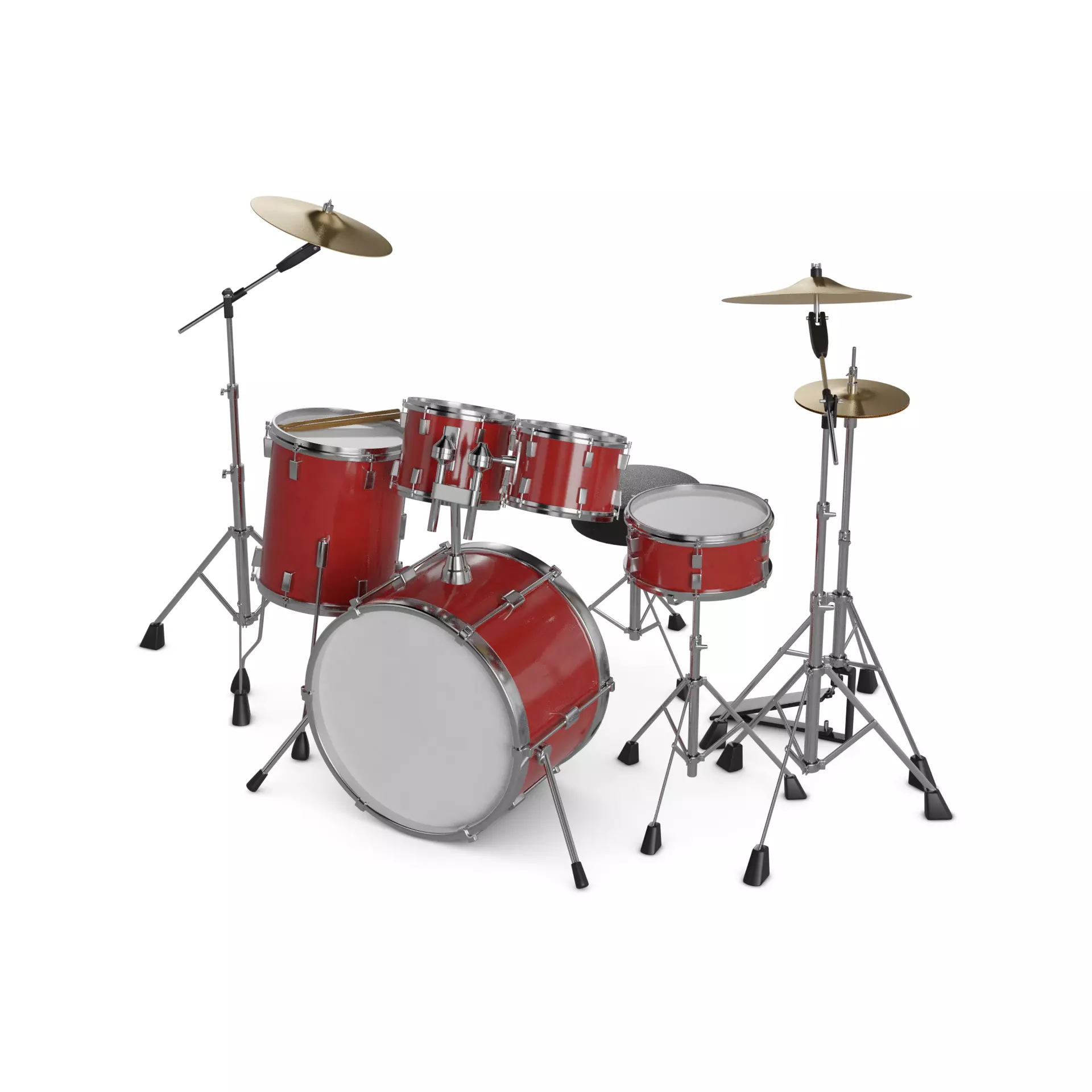 Drums set 3D model_0
