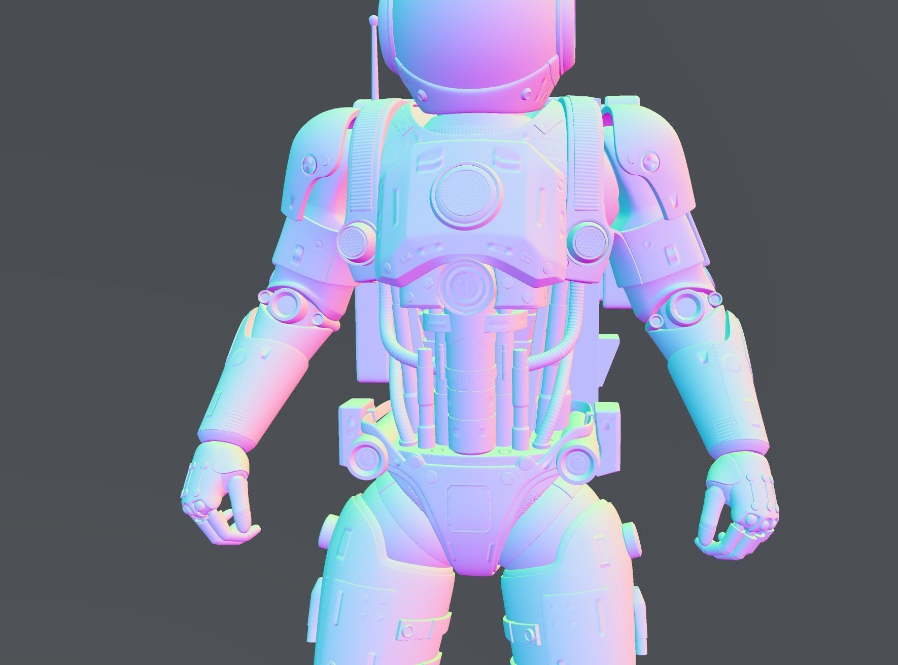 Astronaut Robot 3D model_12