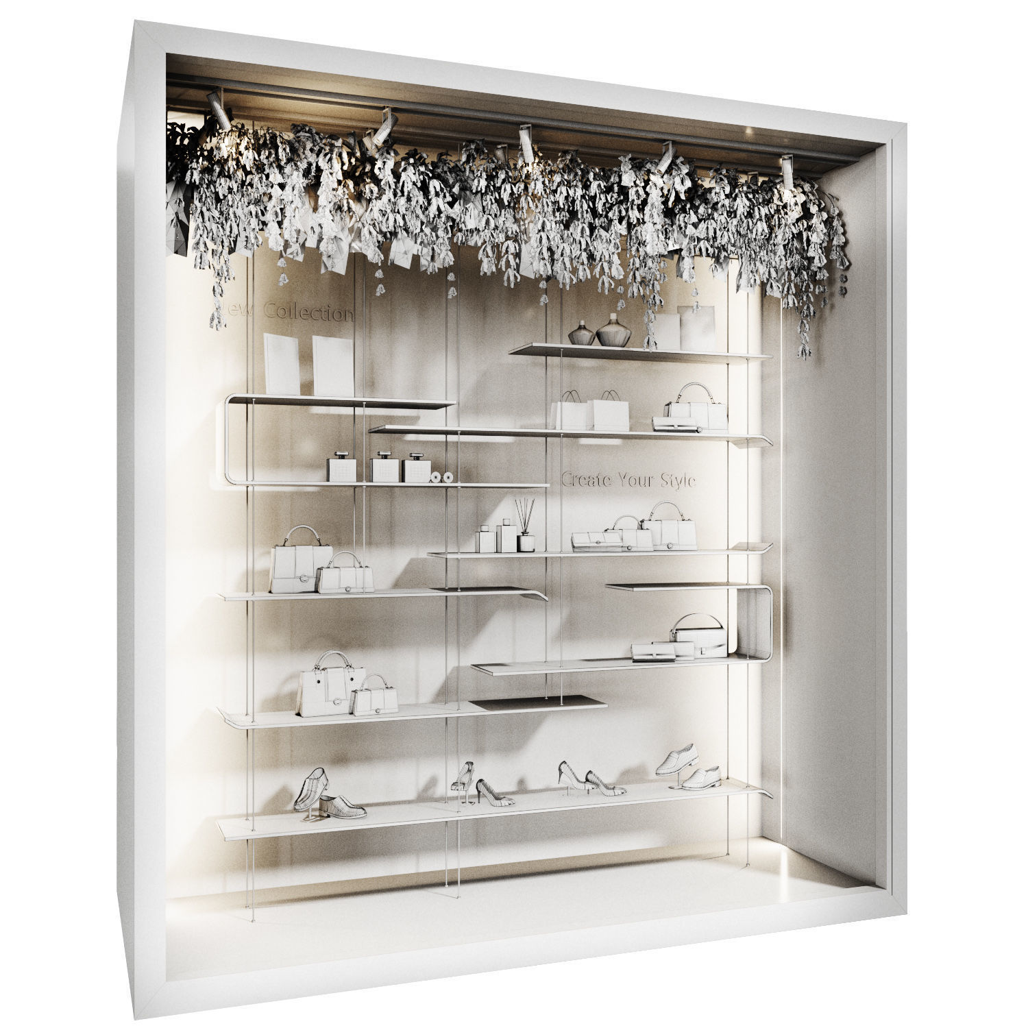 showcase 05  store window Low-poly 3D model_5