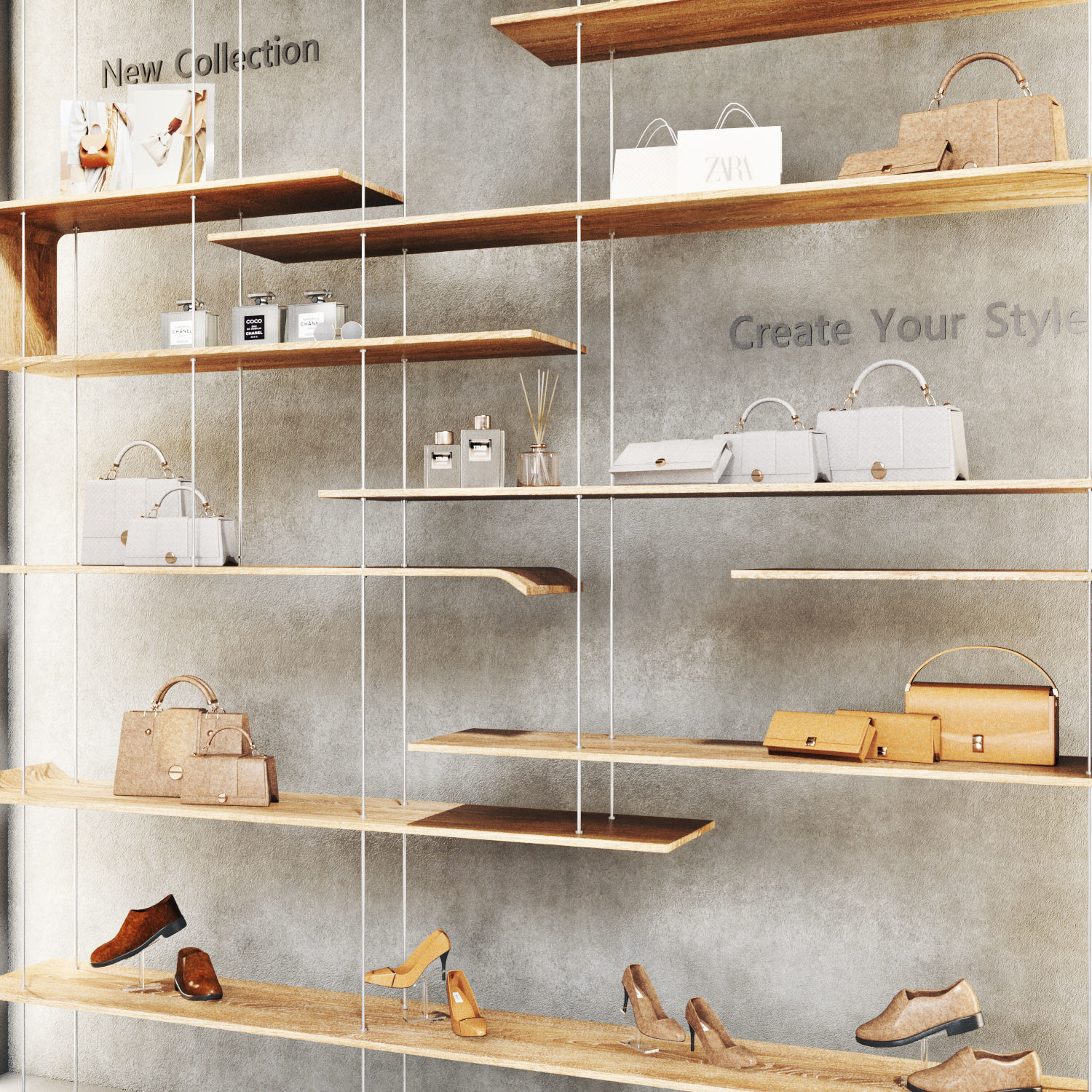 showcase 05  store window Low-poly 3D model_1