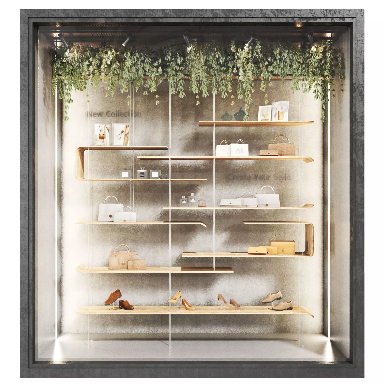 showcase 05  store window Low-poly 3D model_0
