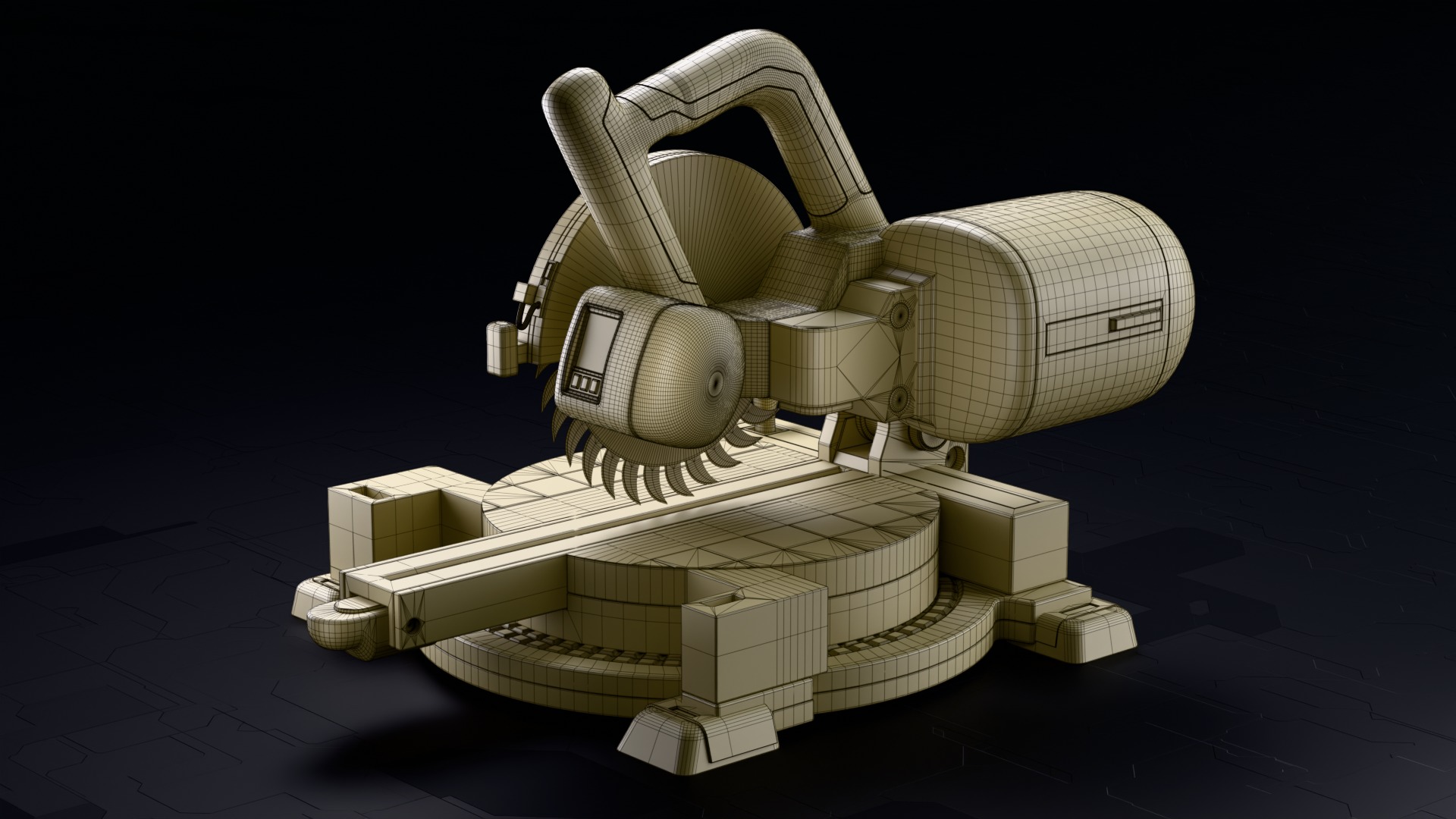 Miter Saw Low-poly 3D model_4