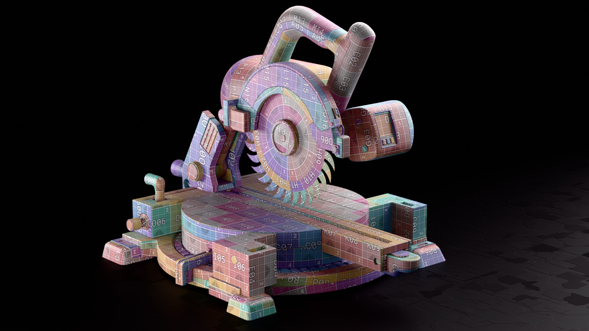 Miter Saw Low-poly 3D model_2