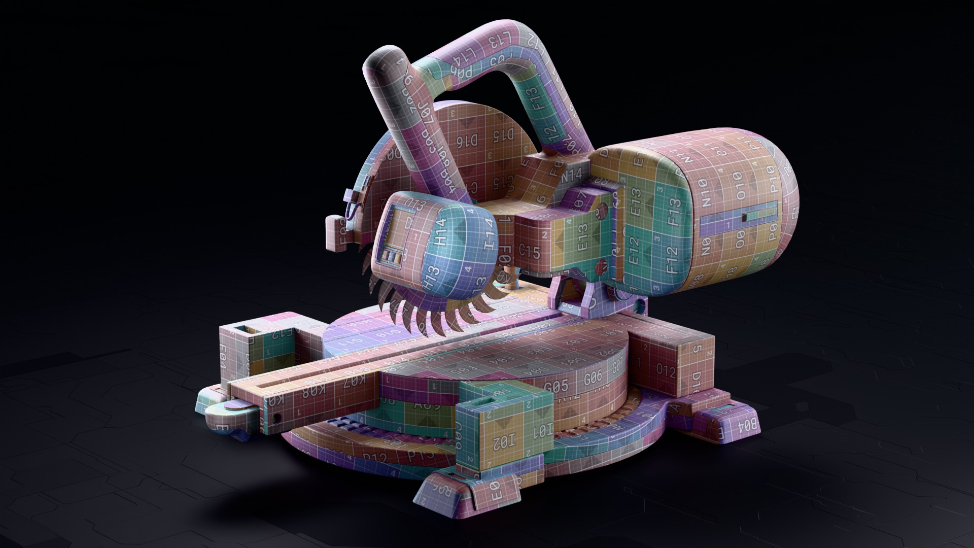 Miter Saw Low-poly 3D model_5