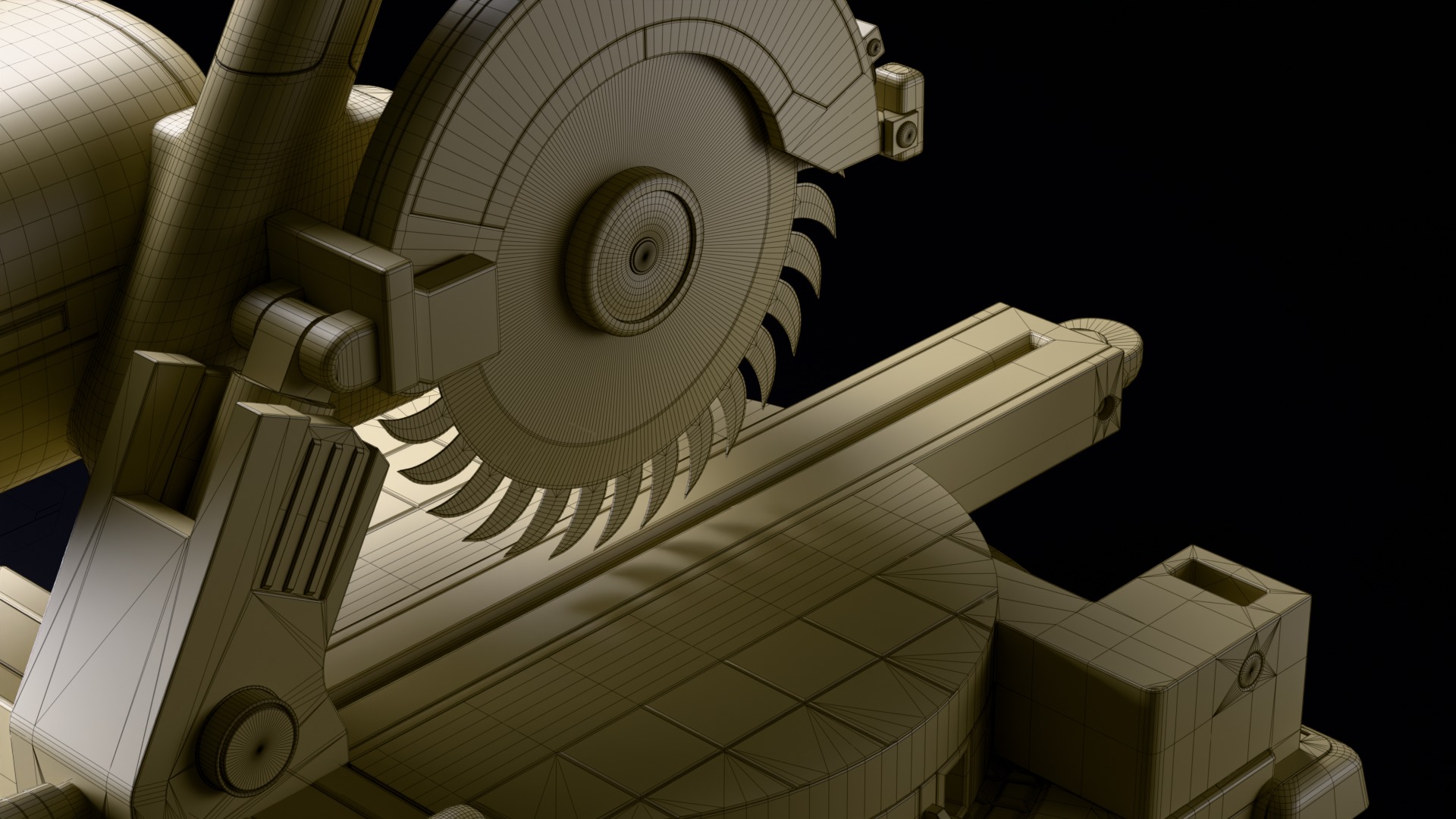 Miter Saw Low-poly 3D model_7