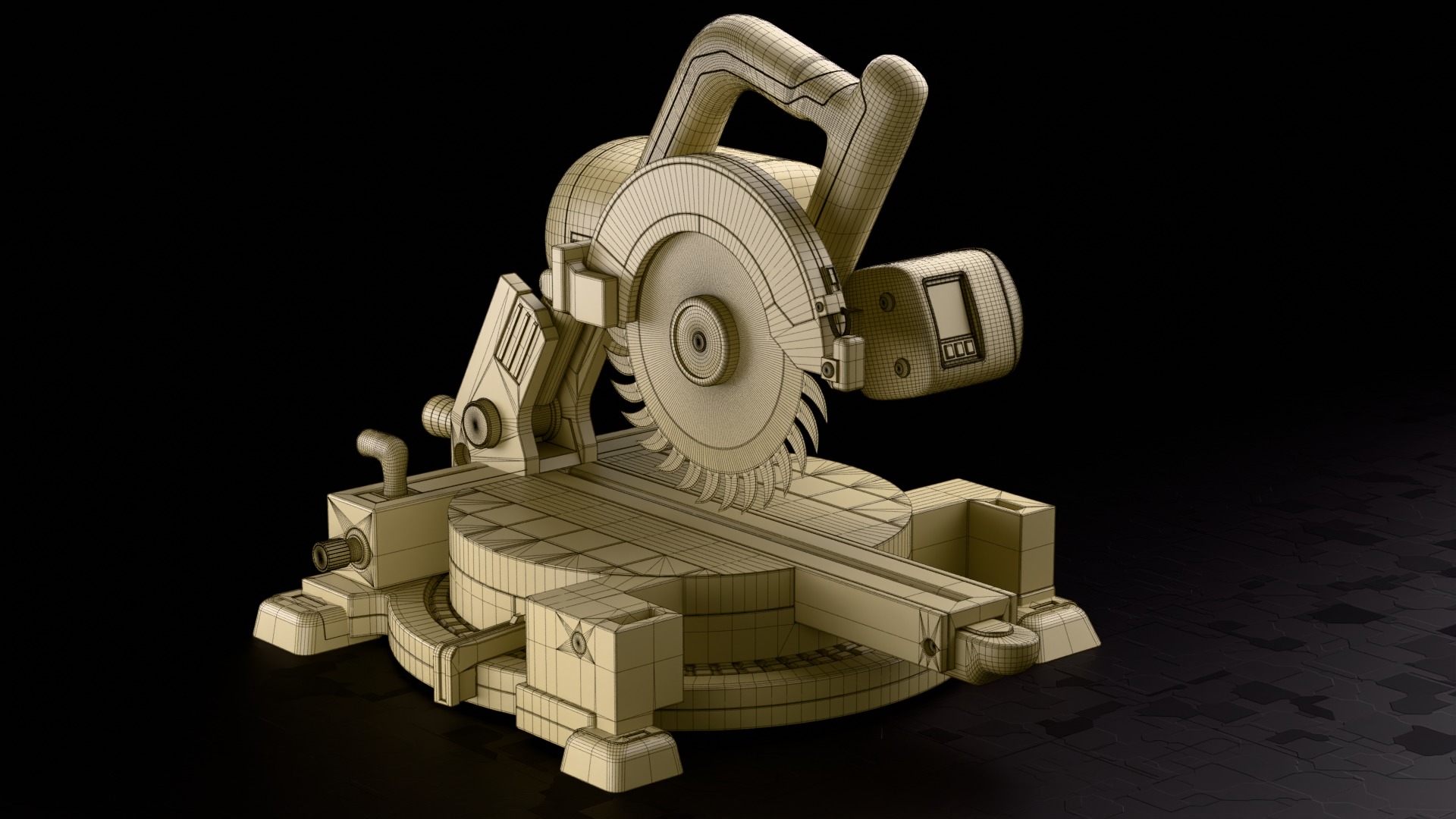 Miter Saw Low-poly 3D model_1