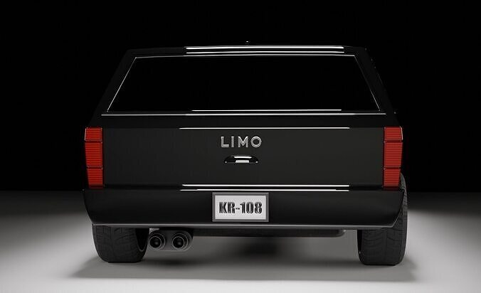 Obsidian LX Executive Black Limousine Car Low-poly 3D model 7