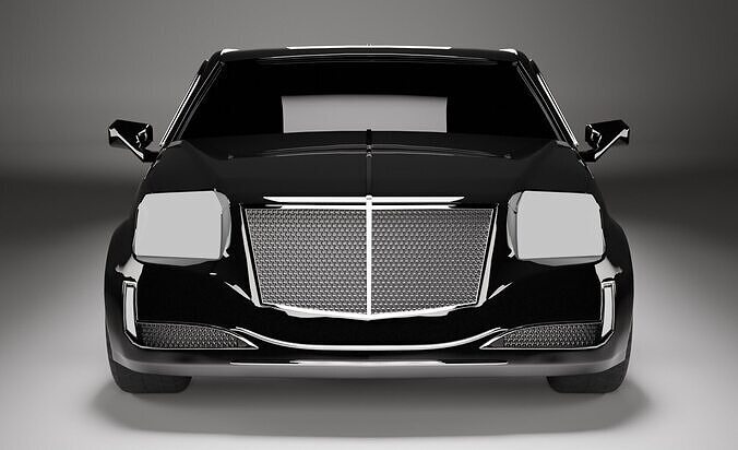 Obsidian LX Executive Black Limousine Car Low-poly 3D model 2