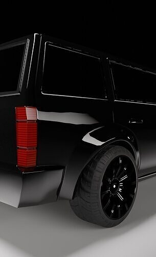 Obsidian LX Executive Black Limousine Car Low-poly 3D model 6