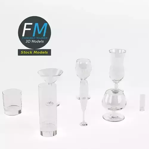 Cocktail glasses 3D model