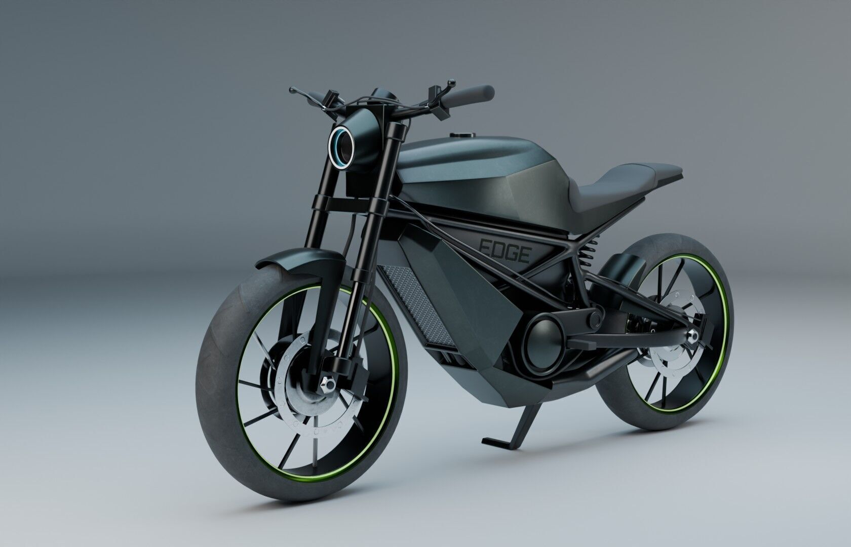 Standard Motorcycle Low-poly 3D model_2