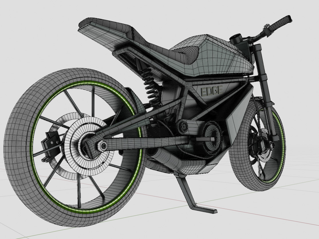Standard Motorcycle Low-poly 3D model_10