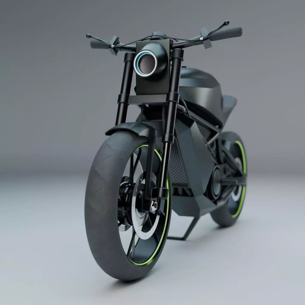 Standard Motorcycle Low-poly 3D model_0