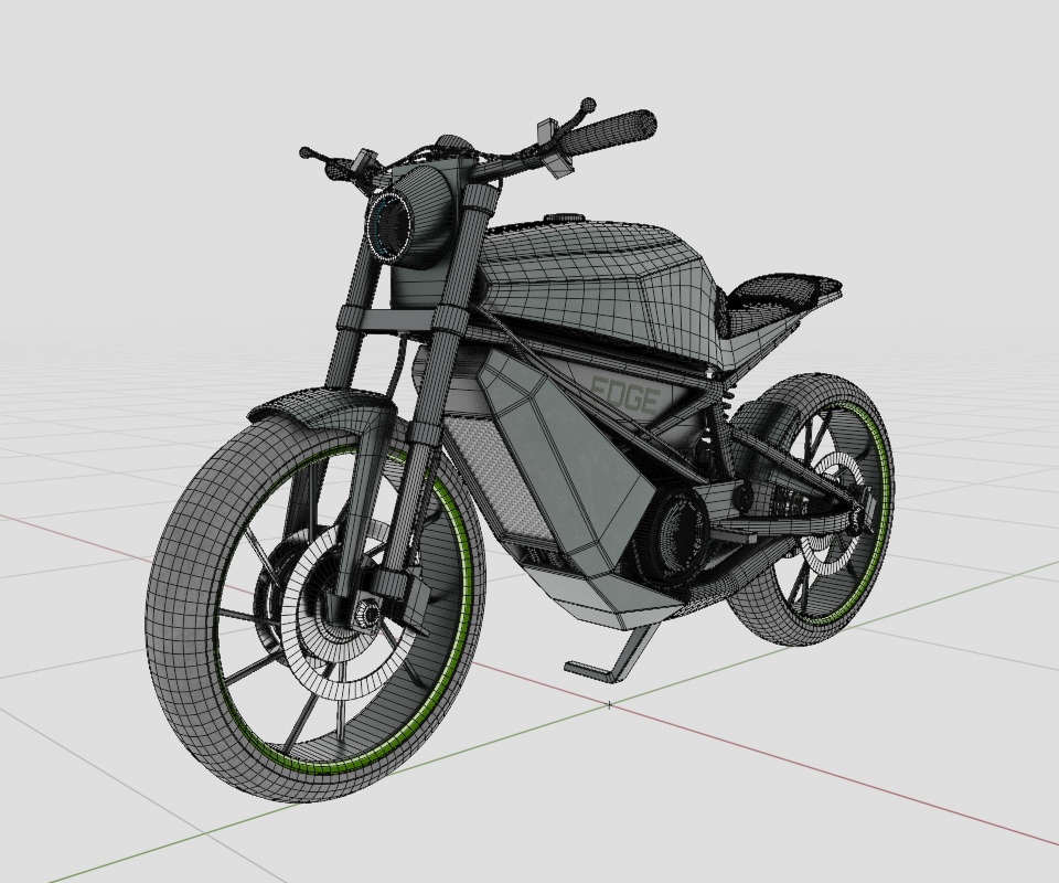 Standard Motorcycle Low-poly 3D model_9