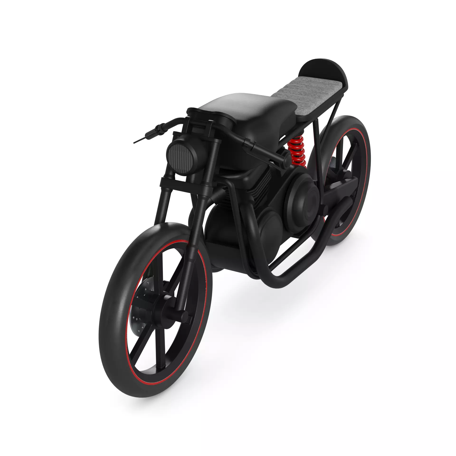 Cafe Racer Motorcycle 3D model_0