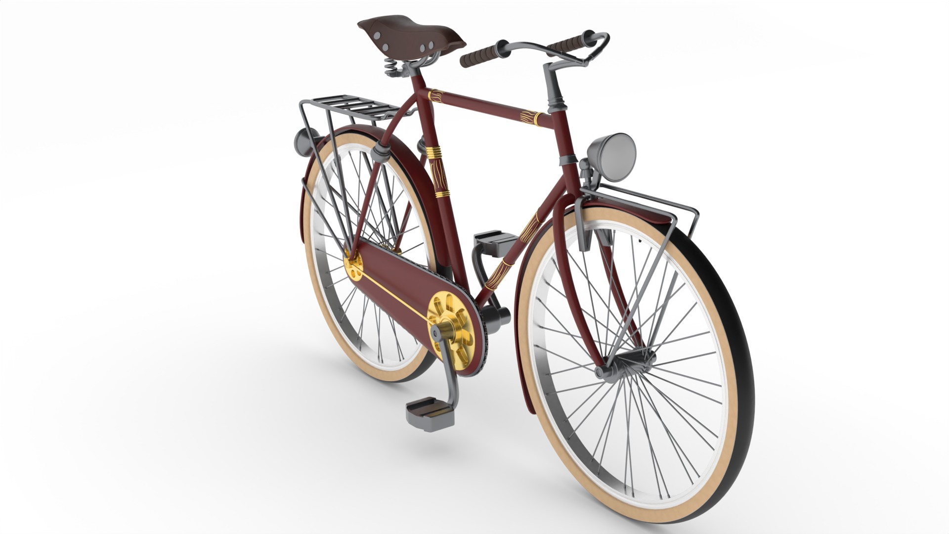 Touring Bike Low-poly 3D model_4
