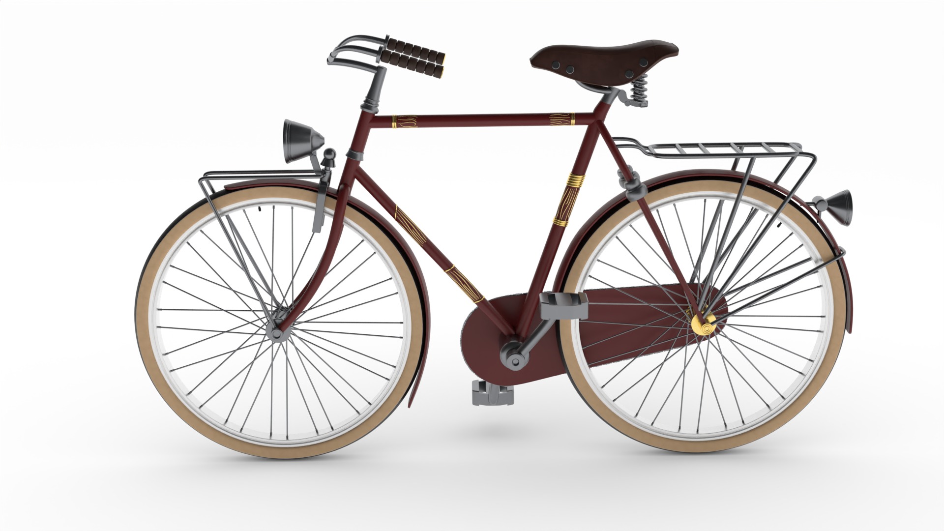 Touring Bike Low-poly 3D model_1