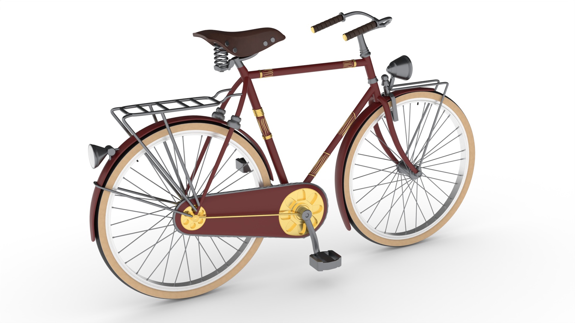 Touring Bike Low-poly 3D model_3