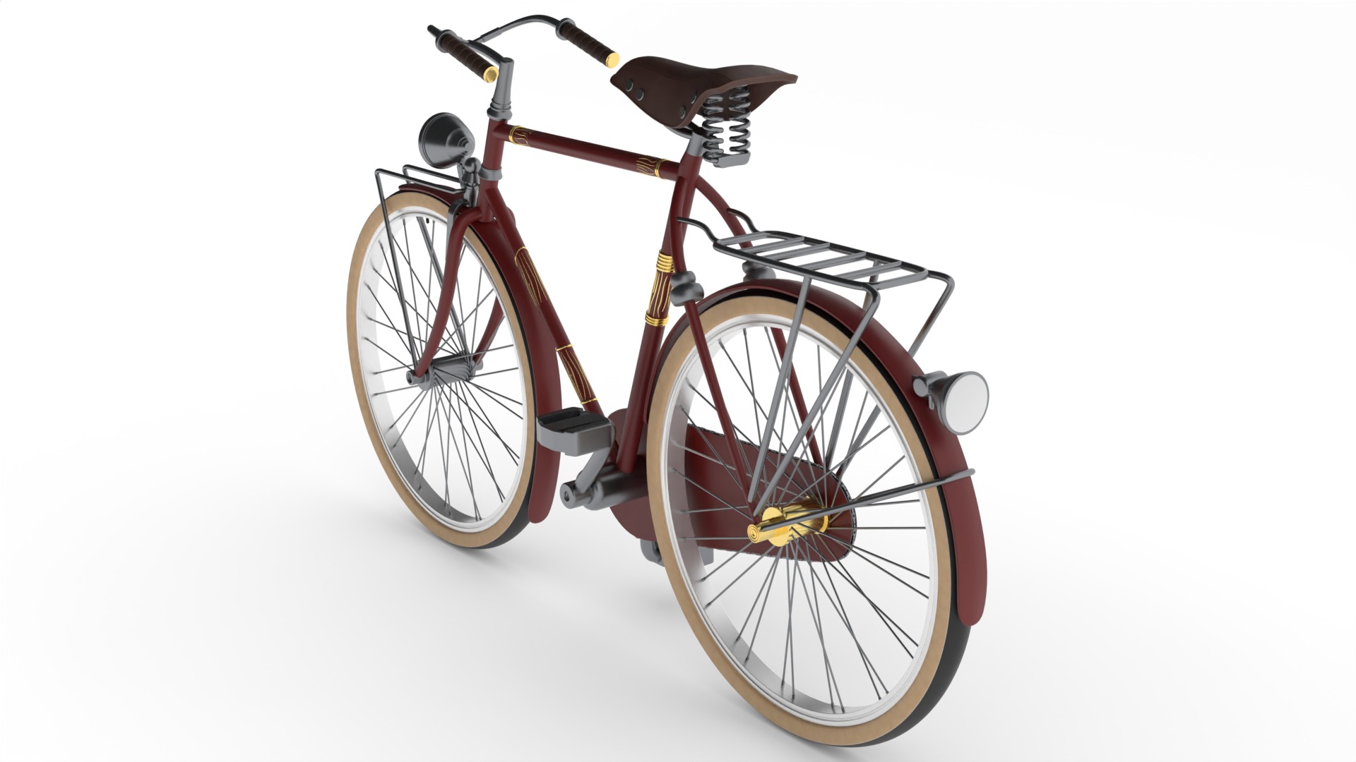 Touring Bike Low-poly 3D model_2